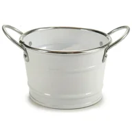 Donice - Osłonka na doniczkę cynkowa, biała, Ø 11,5 cm - miniaturka - grafika 1