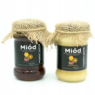 Zestaw Miodów - Spadziowy-Spadź Iglasta i Rzepak 2 x 400g - Polska Pasieka - Miód - miniaturka - grafika 1