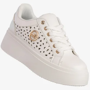 Sneakersy Damskie Ekoskóra Buty Na Platformie Białe MSMG LH201-9 Biały 41 - Sneakersy damskie - miniaturka - grafika 1