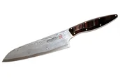 Noże kuchenne - Japoński nóż kuchenny ze stali damasceńskiej SANTOKU 180 mm - miniaturka - grafika 1