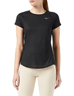 Mizuno Damska koszulka Dryaeroflow Tee, czarny, XS - Koszulki i topy damskie - miniaturka - grafika 1