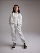 Spodnie i spodenki dla dziewczynek - Reserved - Spodnie dresowe - jasnoszary - miniaturka - grafika 1