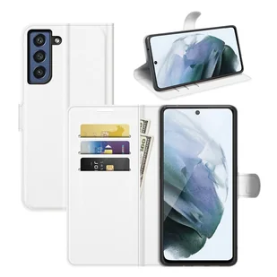 Pokrowiec König Design kompatybilny z Samsung Galaxy S21 FE z syntetycznej skóry - Etui na telefon biały - Etui i futerały do telefonów - miniaturka - grafika 1