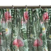 Zasłony - Eurofirany Zasłona Botanic na taśmie 140x250 Biała/Zielona ex-zas-botanic-zi+b-140x250-taśma - miniaturka - grafika 1