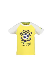 T-shirt chłopięcy z białymi rękawami i miękkim nadrukiem - żółty - Koszulki dla chłopców - miniaturka - grafika 1