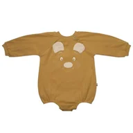 Rampersy - Hi Little One rampers dziecięcy MIŚ OverSize BOHO Mustard roz L Pom Pom - miniaturka - grafika 1