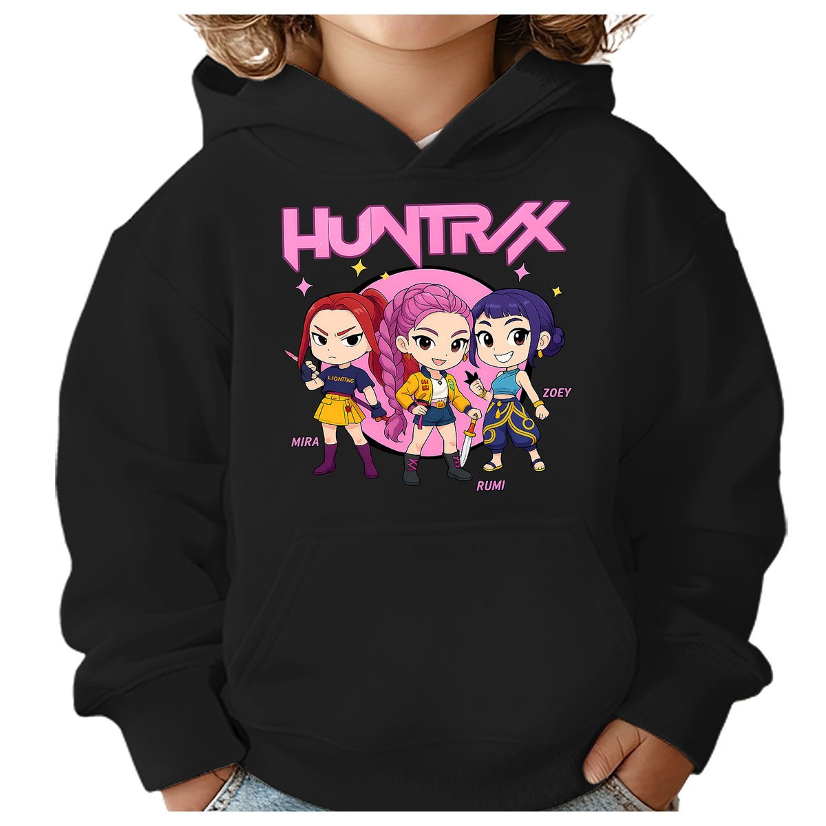 BLUZA DZIECIĘCA KPOP DEMON HUNTERS HUNTRIX 134-140 Z KAPTUREM BAWEŁNIANA