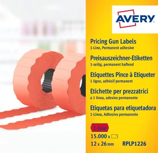 Avery Zweckform Etykiety cenowe w rolce do metkownicy jednorzędowej Zweckform; trwałe; 1500 etyk./rolka; 10 rolek/op.; 12 x 26 mm, czerwone - Etykiety samoprzylepne i bloki etykiet - miniaturka - grafika 1