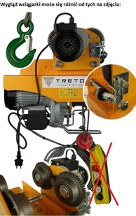 Wciągarka 500/990kg - 20 metrów z wózkiem 230V, sterowanie radiowe 8m, wózek od 60mm do 160mm, 28881571 - Wciągarki - miniaturka - grafika 7