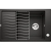 Zlewozmywaki - Blanco Zlew ELON XL 6S Czarny odwracalny korek auto. InFino kratka ociekowa 525882 - miniaturka - grafika 1