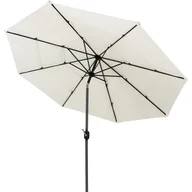 Parasole ogrodowe - 3-poziomowy Parasol Ogrodowy D.3M z Regulowanym Kątem Nachylenia i Podwójnymi Otworami, Metalowym Masztem i 8 Solidnymi Żebrami, Beżowy - miniaturka - grafika 1