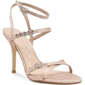 Sandały damskie - Guess Sandały na szpilce EDELIA2 | z dodatkiem skóry - miniaturka - grafika 1