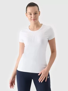 T-shirt elastyczny slim gładki damski 4F - Koszulki i topy damskie - miniaturka - grafika 1