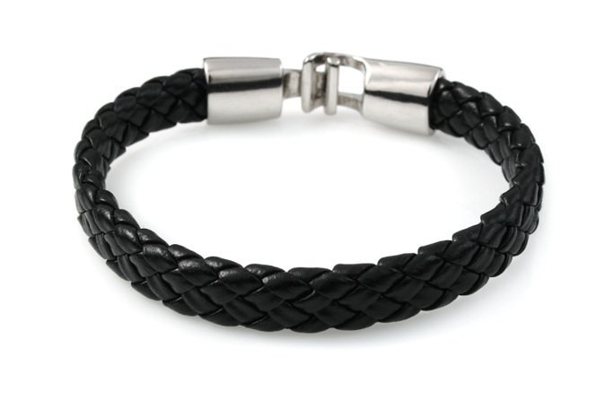 Skórzana Bransoleta Męska Pleciona