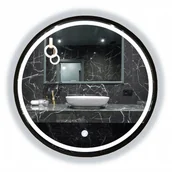 Lustra - LUSTRO OKRĄGŁE LED CZARNE W RAMIE LOFT Z WŁĄCZNIKIEM DOTYKOWYM 50 CM - miniaturka - grafika 1