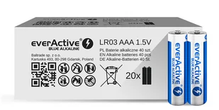EverActive 40 x baterie alkaliczne Blue Alkaline LR03 AAA pakowane w zgrzewki shrink po 2szt ALEV03S2BK - Baterie i akcesoria - miniaturka - grafika 2