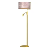 Lampy stojące - Różowo-złota lampa podłogowa - K346 Bomesa - miniaturka - grafika 1