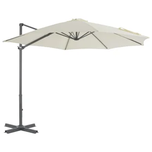 Parasol wiszący z aluminiowym słupkiem, 300 cm, piaskowy - Parasole ogrodowe - miniaturka - grafika 1