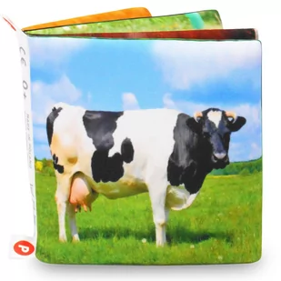 Książeczka dla niemowlaka z miękkiego atestowanego materiału, Zwierzęta na farmie, na wsi, Polska zabawka edukacyjna handmade, PARENTI KMZ3 - Zabawki interaktywne dla dzieci - miniaturka - grafika 1
