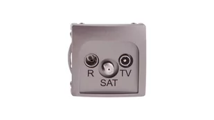 Kontakt Simon Gniazdo RTV / SAT końcowe BASIC inox - Gniazdka elektryczne - miniaturka - grafika 1