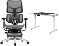 Fotele gamingowe - Fotel Diablo Chairs BRAVE Fotel biurowy ergonomiczny V-KINETIC czarny + EGON 1100 Białe 110 cmx60 cm - miniaturka - grafika 1