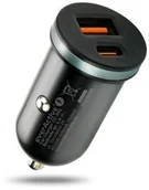 Ładowarki samochodowe - Ładowarka samochodowa 1 x USB QC3.0, 1 x USB-C PD 83W czarna - miniaturka - grafika 1