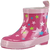 Kalosze damskie - Playshoes Dziecięce kalosze z półcholewką z naturalnego kauczuku, modne buty przeciwdeszczowe z odblaskami, z wzorem w gwiazdki, różowy, 20 EU - miniaturka - grafika 1