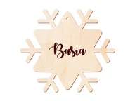 Ozdoby bożonarodzeniowe - Congee.pl Zawieszka drewniana śnieżka z imieniem lub logo firmy - 11 cm - 1 szt. DBN-S02 - miniaturka - grafika 1