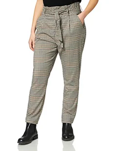 VERO MODA Spodnie damskie Vmeva Hr Loose Paperbag Liv Pant Noos, Tobacco Brown/Checks:Black/White/Green, XS - Spodnie damskie - miniaturka - grafika 1
