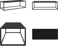 Ławy i stoliki kawowe - vidaXL Stolik kawowy czarny z czarnym szkłem 120x50x35 cm - Stolik kawowy - Stoliki kawowe - Stolik boczny - Stoliki boczne - miniaturka - grafika 1
