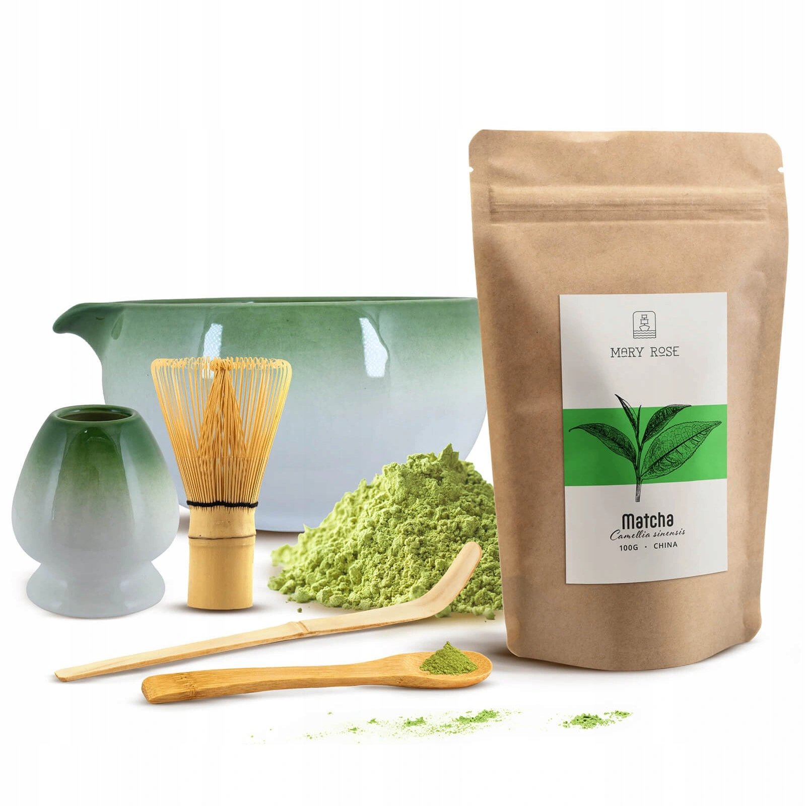 Zestaw akcesoriów Hayashi do parzenia herbaty Matcha Matchawan Kusenaoshi