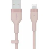 Kable USB - Belkin USB-A Lightning Silicone 3m Pink - miniaturka - grafika 1