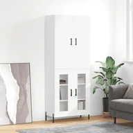 Witryny - vidaXL Witrynka biała połysk 69,5x34x180 cm materiał drewnopochodny - miniaturka - grafika 1