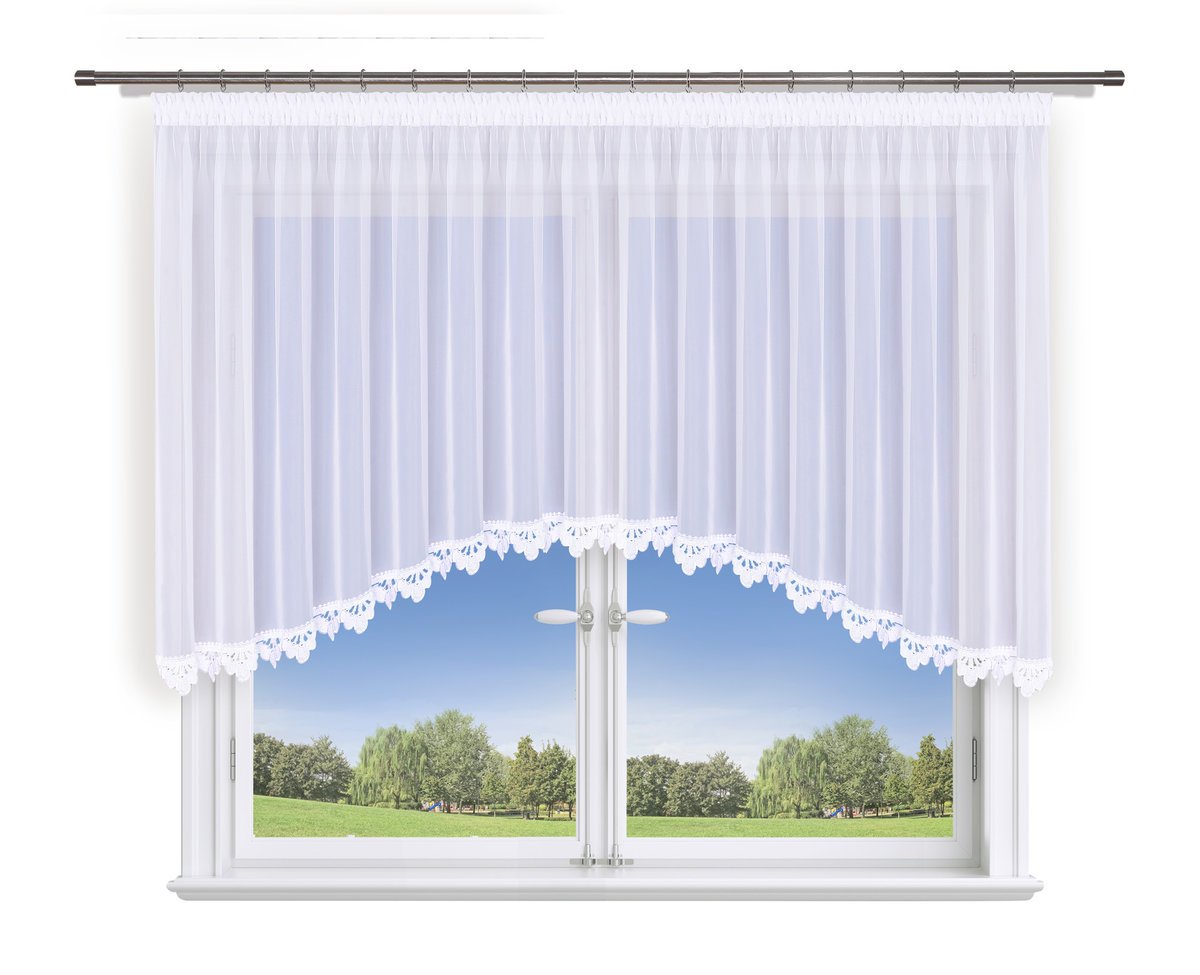 Firana 300x130 łuk, woal,gipiura dzwoneczek 8cm