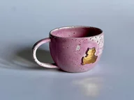 Kubki - Różowy kubek z żabką - miniaturka - grafika 1