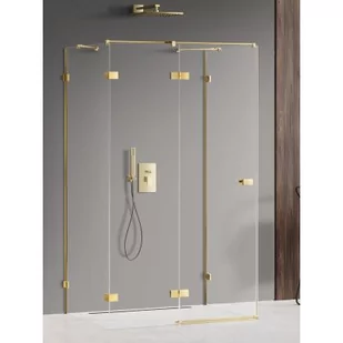 New Trendy EXK-2108 KABINA AVEXA GOLD SHINE PROSTOKĄTNA PRZY$148CIENNA L 100x90x200 CZYSTE 6mm ACTIVE SHIELD - Kabiny prysznicowe - miniaturka - grafika 2