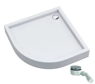 SCHEDPOL SCHEDLINE COLLECTION Brodzik półokrągły zintegrowany FAVORY PLUS SMOOTH WHITE 90x90x16 z systemem STABILSOUND PLUS 3ST.F1O-9090 GRATIS SYFON 90 MM- - Brodziki prysznicowe - miniaturka - grafika 1