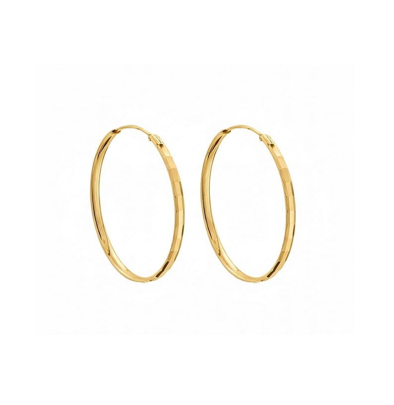 Srebrne kolczyki pozłacane okrągłe diamentowane koła 3 cm