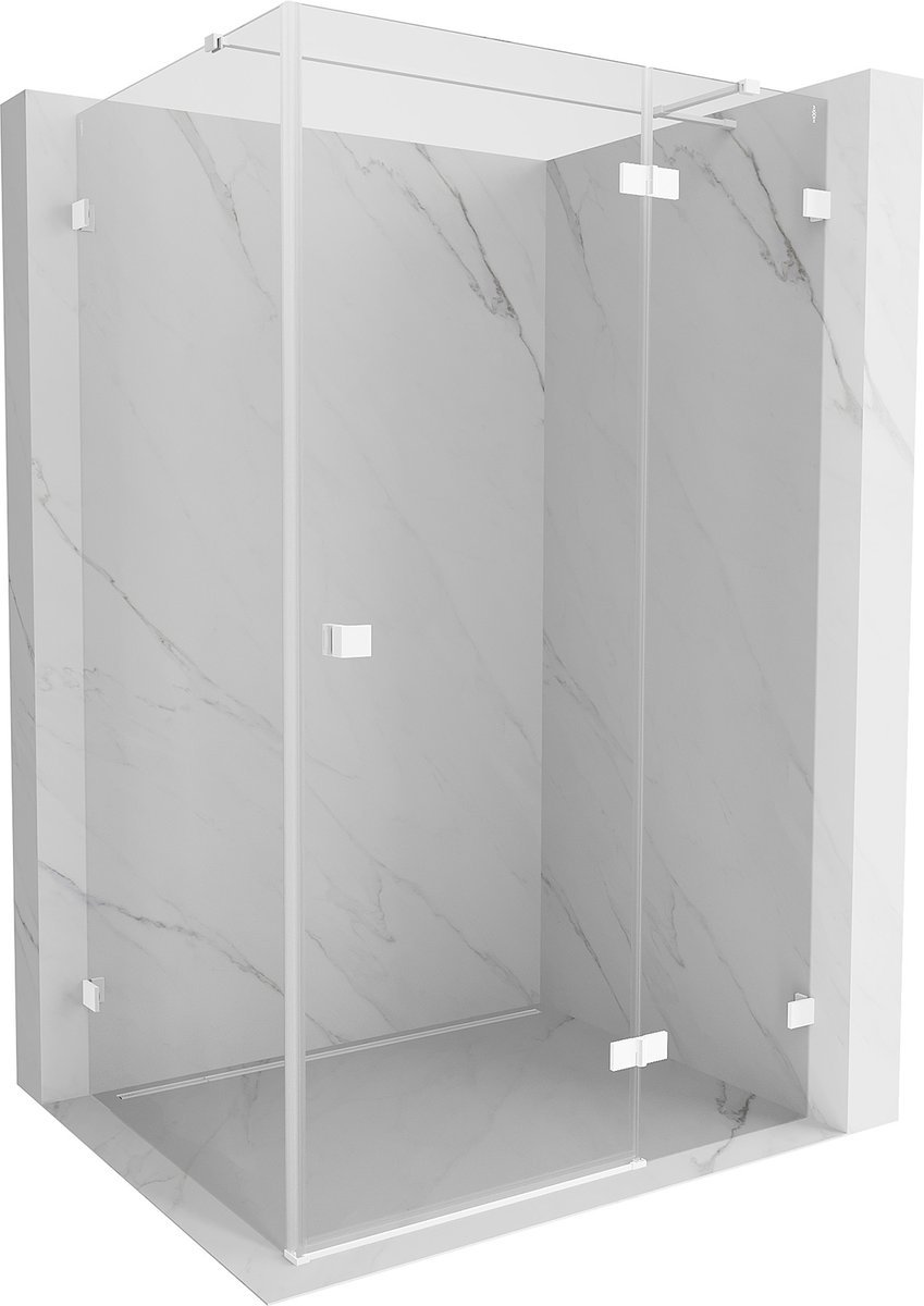 Mexen Lunar T kabina prysznicowa uchylna prawa 75 x 120 cm, transparent, biała - 834T-075-120-20-00-P