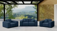 Meble ogrodowe - Zestaw ogrodowy MALIBU na taras 2+1+1, tkanina Odyssey, Granatowy - miniaturka - grafika 1