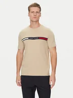 Koszulki męskie - Tommy Hilfiger T-Shirt Chest Insert MW0MW36498 Beżowy Regular Fit - miniaturka - grafika 1