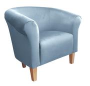 Fotele - ATOS Fotel Milo BL06 nogi buk szary błękit - miniaturka - grafika 1