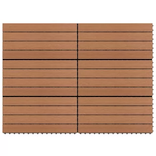 PERVOI Płytki tarasowe z WPC, 60x30 cm, 6 szt., 1 m², brązowe kod: V-49055 - Płytki ceramiczne - miniaturka - grafika 1