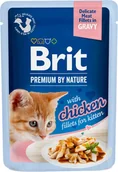 Mokra karma dla kotów - BRIT PREMIUM CAT Chicken Gravy Fillets Kitten - kurczak w sosie dla kociąt 85g (saszetka) - miniaturka - grafika 1