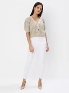 Spodnie damskie - Mohito - Jeansy skinny - biały - miniaturka - grafika 1