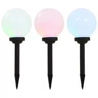 Lampy ogrodowe - vidaXL Kuliste lampy solarne na zewnątrz, 3 szt., LED, 20 cm, RGB - miniaturka - grafika 1
