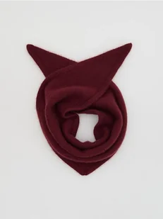 Reserved - Szal z wełną i kaszmirem - burgundowy - Czapki damskie - miniaturka - grafika 1