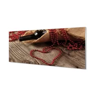 Dekoracje domu - Szklany panel kuchenny Wino serce korale 125x50 cm - miniaturka - grafika 1