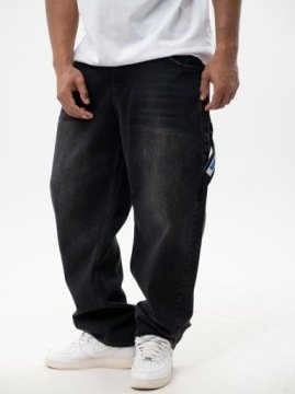 Spodnie Jeansowe Baggy 6 Kieszeni Cargo Męskie Czarne Jigga Wear XL