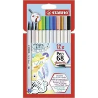 Przybory szkolne - Stabilo Flamastry Pen 68 brush 12 kolorów STABILO - miniaturka - grafika 1